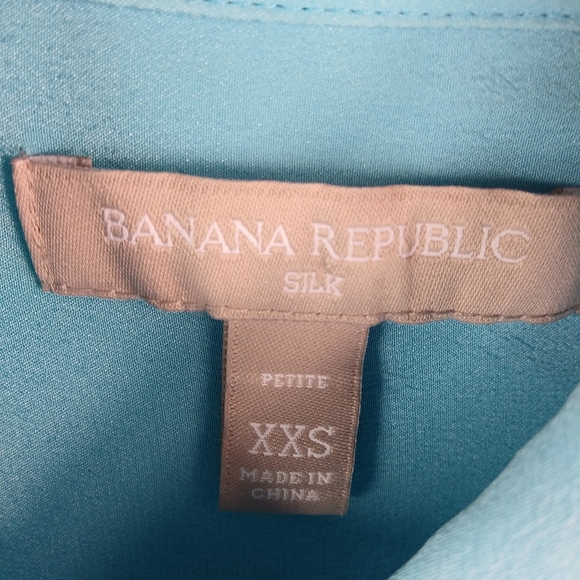 Banana Republic XXS Turquoise Silk Top Workwear - Picture 5 of 7